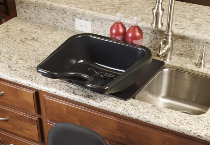 turn kitchen sink into shampoo bowl